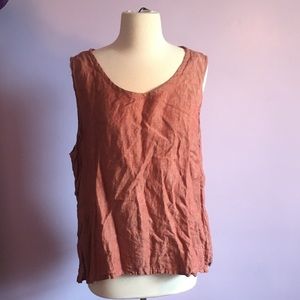 Flax Large Rust Sleeveless Flax Top EUC